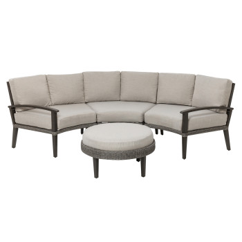 Dellwood Curved Sectional Sofa with Ottoman 3yr Warranty