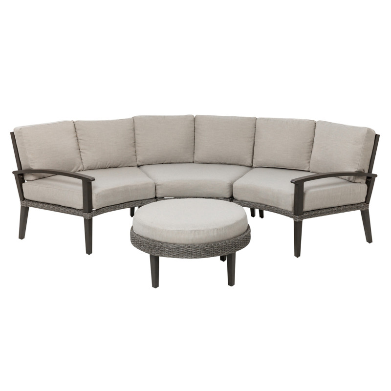 Dellwood Curved Sectional Sofa with Ottoman 3yr Warranty