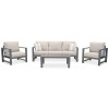 Aruba Grey Aluminum Outdoor 4-Pc. Seating Set with Sunbrella® Cushions