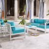 Aruba White Aluminum Outdoor 4-Pc. Seating Set with Sunbrella® Cushions