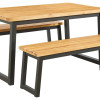 Town Wood Outdoor 3pc Dining Table Set