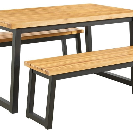 Town Wood Outdoor 3pc Dining Table Set
