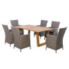 Alpine 7pc Outdoor Dining Set with Umbrella Whole Brown