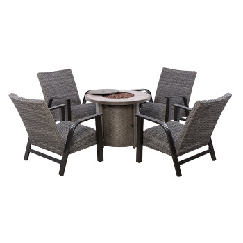 Saxon 5pc Fire Pit Chat Set 3yr Warranty