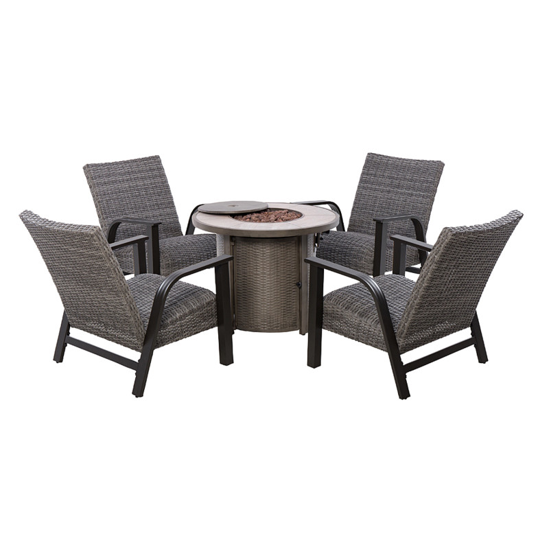 Saxon 5pc Fire Pit Chat Set 3yr Warranty