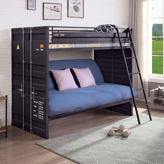 FOA-BK652BK LAFRAY TWIN BUNK W/ FUTON BASE