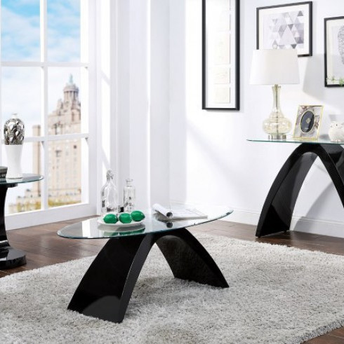 FOA4042BK-3PK 3PC SETS NAHARA COFFEE TABLE + END TABLE + SOFA TABLE