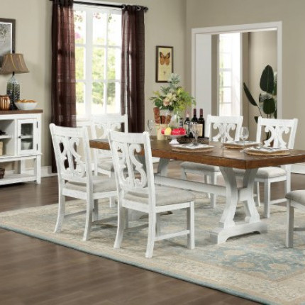 CM3417T-7PC 7PC SETS AULETTA DINING TABLE + 6 CHAIRS