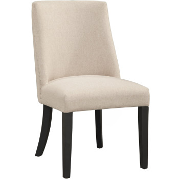 1968 Alpine Furniture 1968-02 Live Edge Parson Dining Chair Cream Fabric