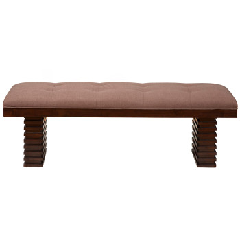 6084 Alpine Furniture 6084-03 Trulinea Upholstered Dining Bench Dark Espresso Finish