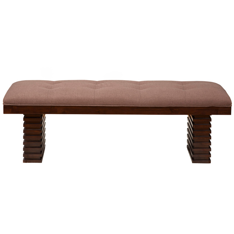 6084 Alpine Furniture 6084-03 Trulinea Upholstered Dining Bench Dark Espresso Finish
