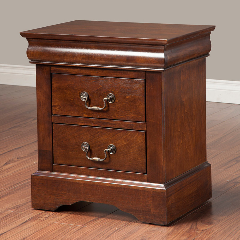 2200 Alpine Furniture 2202 West Haven 2 Drawer Nightstand Cappuccino Finish