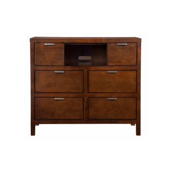 JR Alpine Furniture JR-11 Carmel TV Media Chest Cappuccino Finish