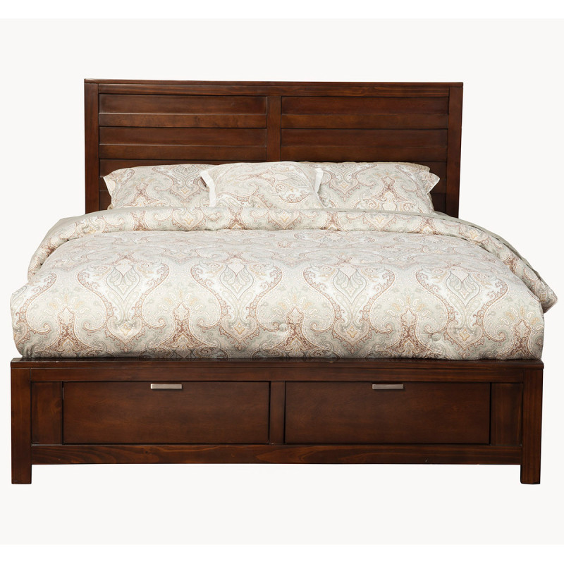 JR Alpine Furniture JR-07CK Carmel California King Storage Bed Cappuccino Finish