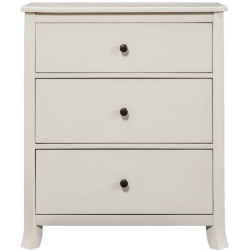 977-W Alpine Furniture 977-W-04 Baker 3 Drawer Small Chest White Finish