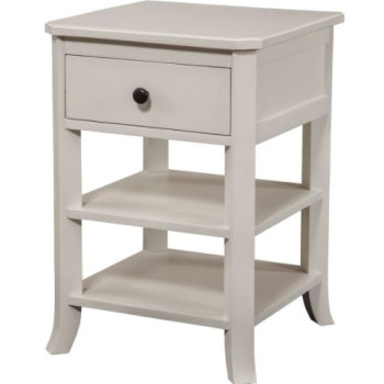 977-W Alpine Furniture 977-W-02 Baker 1 Drawer Nightstand White Finish
