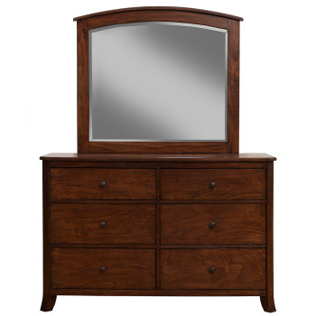 977 Alpine Furniture 977-03 Baker 6 Drawer Dresser Mahogany Finish