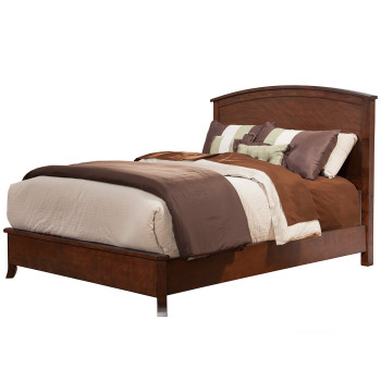 977 Alpine Furniture 977-01Q Baker Queen Panel Bed Mahogany Finish