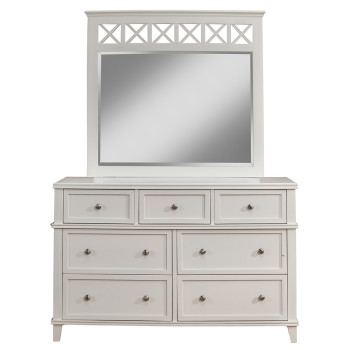 955 Alpine Furniture 955-03 Potter 7 Drawer Dresser White Finish