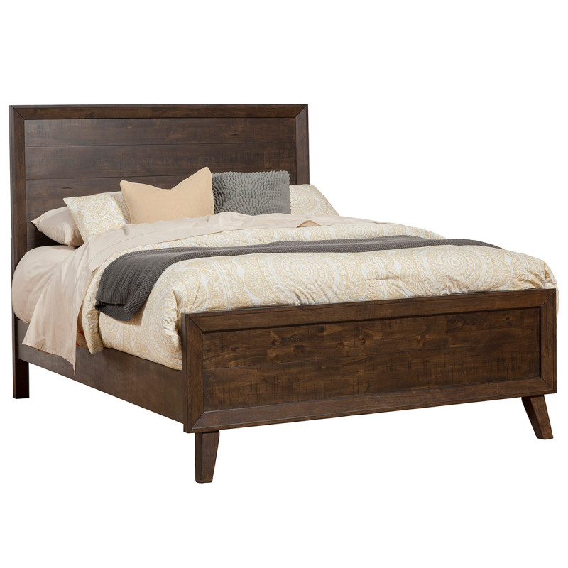 5074 Alpine Furniture 5074-07EK Alcott King Panel Bed Tobacco Finish