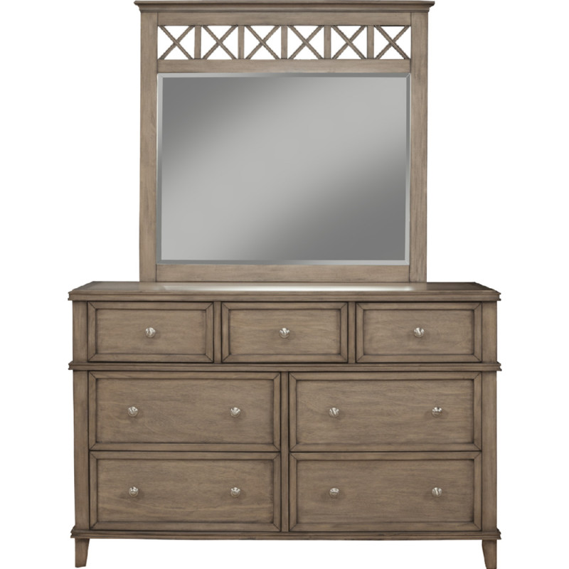 1055 Alpine Furniture 1055-03 Potter 7 Drawer Dresser French Truffle Finish