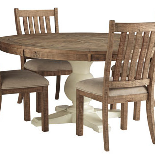 D754-50TB 5PC SETS Grindleburg Rectangular Dining Room Table + 4 Side Chairs Light Brown
