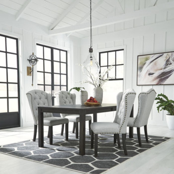 D702 Jeanette 5PC SETS Rectangular Dining Room Table + 4 Side Chairs