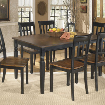 D580 Owingsville 7PC SETS Rectangular Dining Room Table + 6 Side Chairs