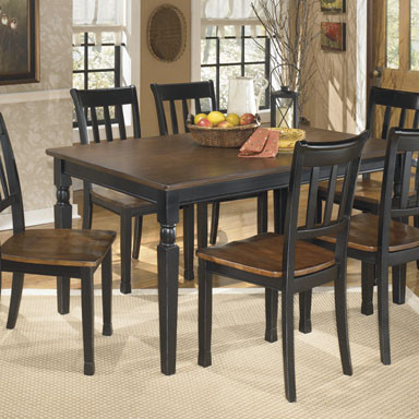 D580 Owingsville 7PC SETS Rectangular Dining Room Table + 6 Side Chairs