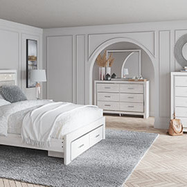 B2640 4PC SETS Queen Panel Storage Bed