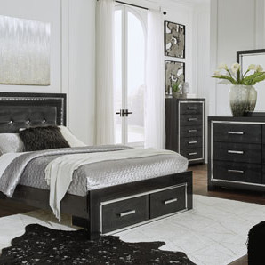 B1420 4PC SETS Queen Panel Storage Bed