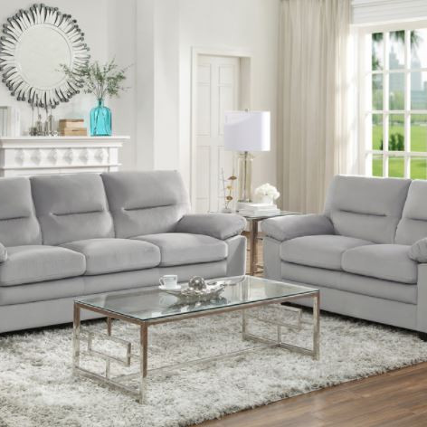 9328GY*2 2PC SETS Sofa + Love Seat