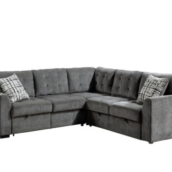 9311GY*SC 3-Piece Sectional with Pull-out Bed and Pull-out Ottoman
