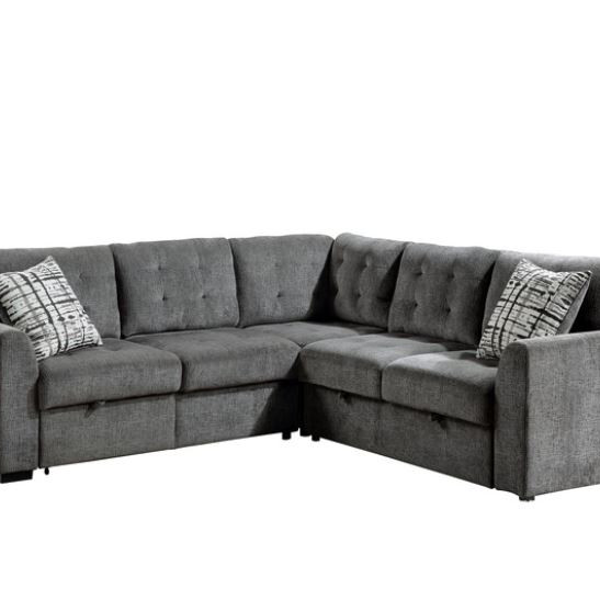 9311GY*SC 3-Piece Sectional with Pull-out Bed and Pull-out Ottoman