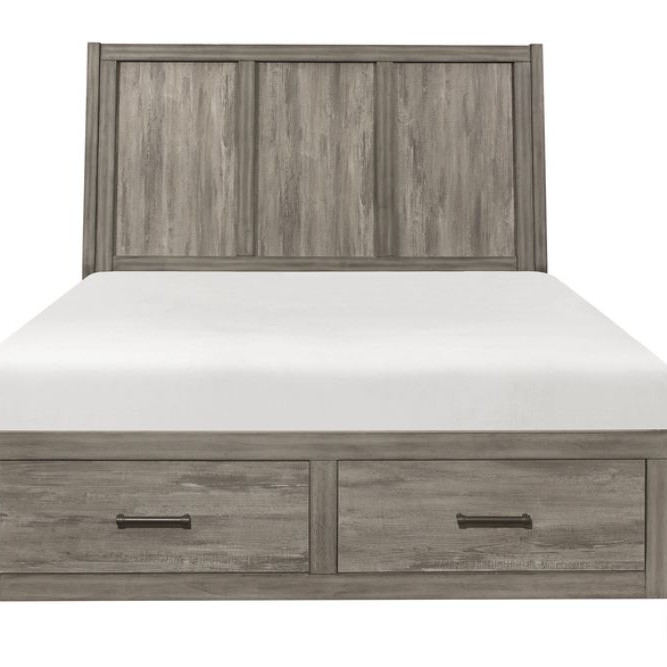 1526-1* Queen Platform Bed with Footboard Storage