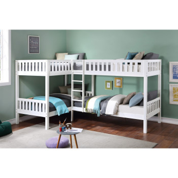 B2053CNW-1* Corner Bunk Bed