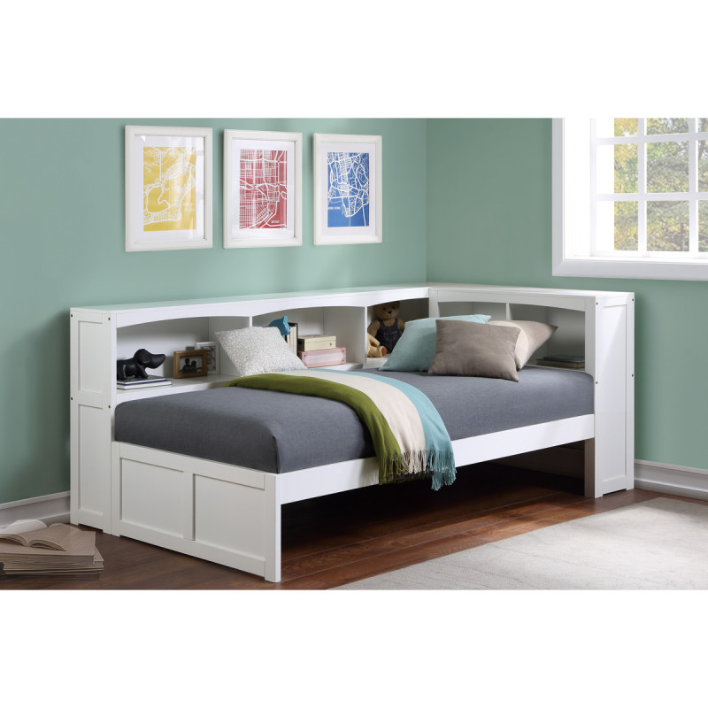 B2053BCW-1BC* Twin Bookcase Corner Bed