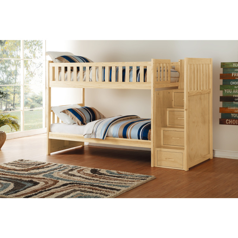 B2043SB-1* Twin/Twin Step Bunk Bed