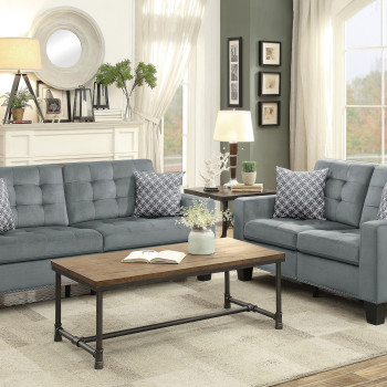 9957GY*2 2PC SETS Sofa + Love Seat
