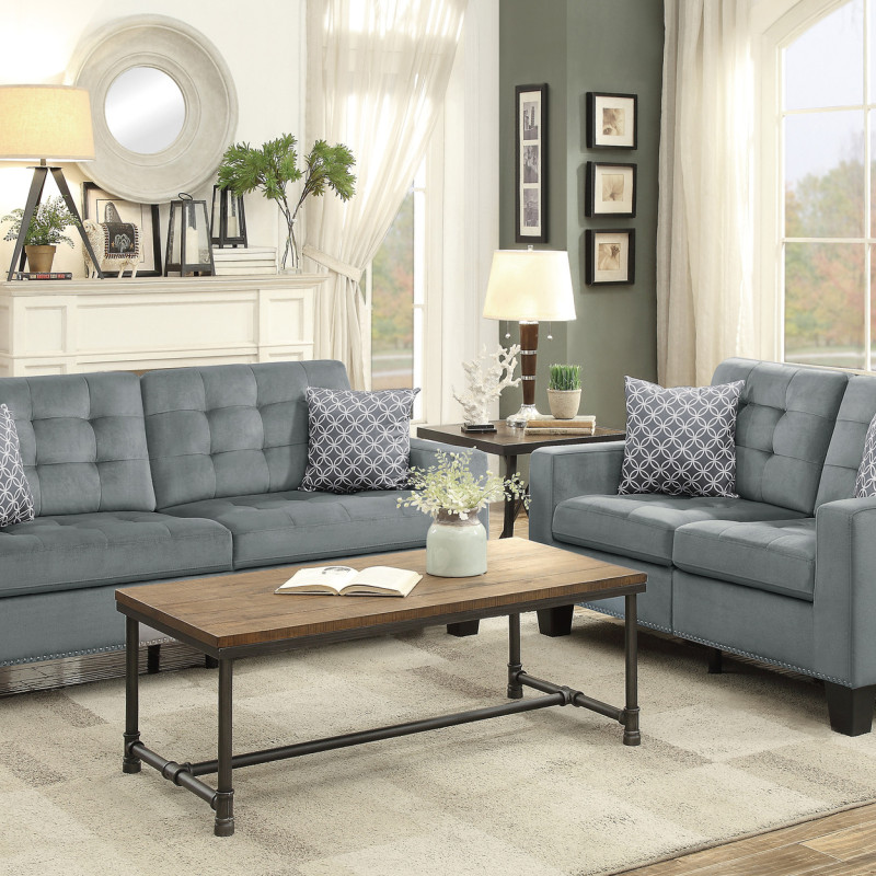 9957GY*2 2PC SETS Sofa + Love Seat