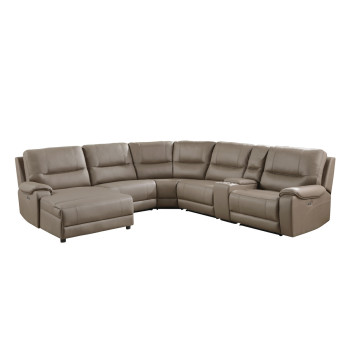 9429TP*6LCRRPWH 6-Piece Modular Power Reclining Sectional with Power Headrest and Left Chaise