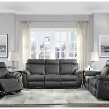 9301GRY*3 3PC SETS Sofa + Love Seat + Reclining Chair