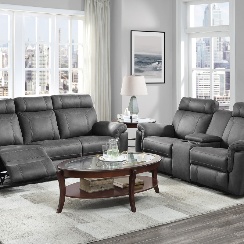9301GRY*2 2PC SETS Sofa + Love Seat