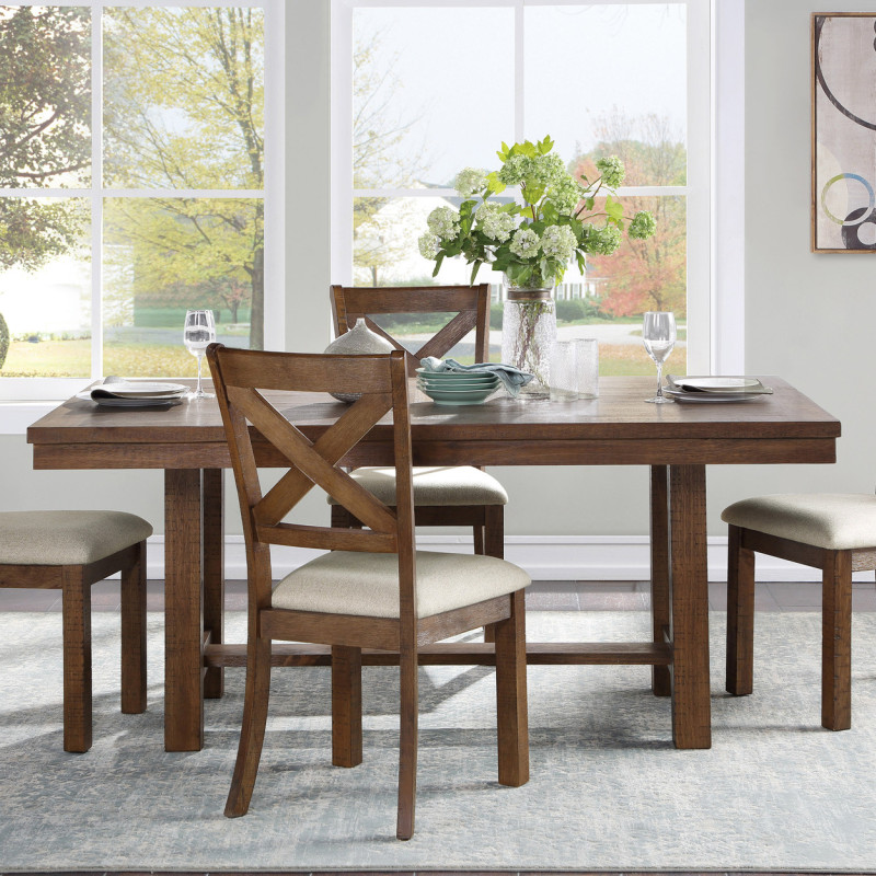 5808-68*5 5PC SETS Dining Table + 4 Side Chairs