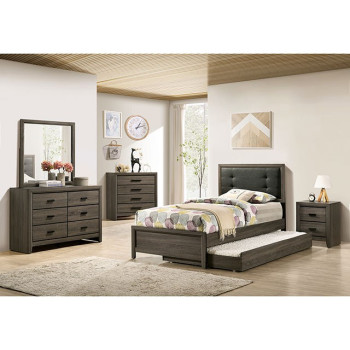 FOA7927T+TR-4PC 4PC SETS ROANNE Twin Bed TRUNDLE