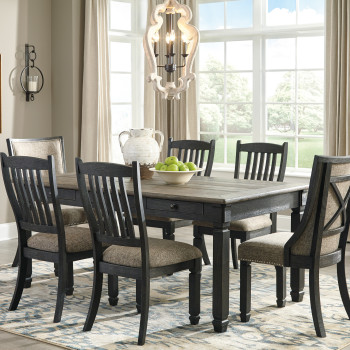 D736-25-01(4)-02(2) 7PC SETS Tyler Creek Rectangular Dining Room Table + 4 Side Chairs + 2 Side Chairs