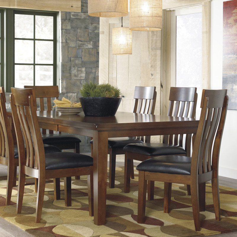 D594 7PC SETS Ralene RECT DRM Butterfly EXT Table + 6 Side Chairs