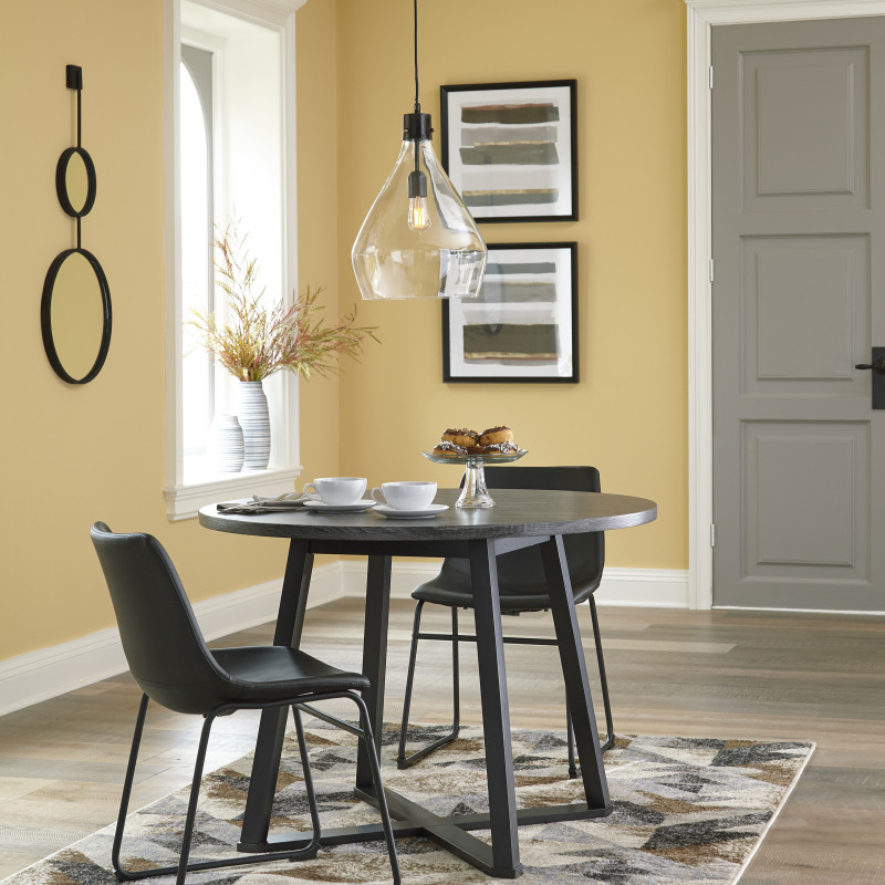 D372-16-06(2) 3PC SETS Round Dining Room Table + 2 Side Chairs