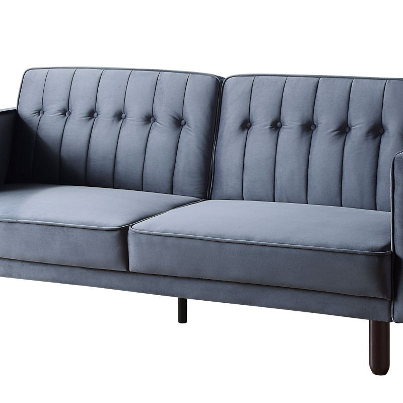 ACME Qinven Adjustable Sofa , Dark Gray Velvet - LV00085