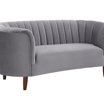 Millephri Loveseat , Gray Velvet - LV00167
